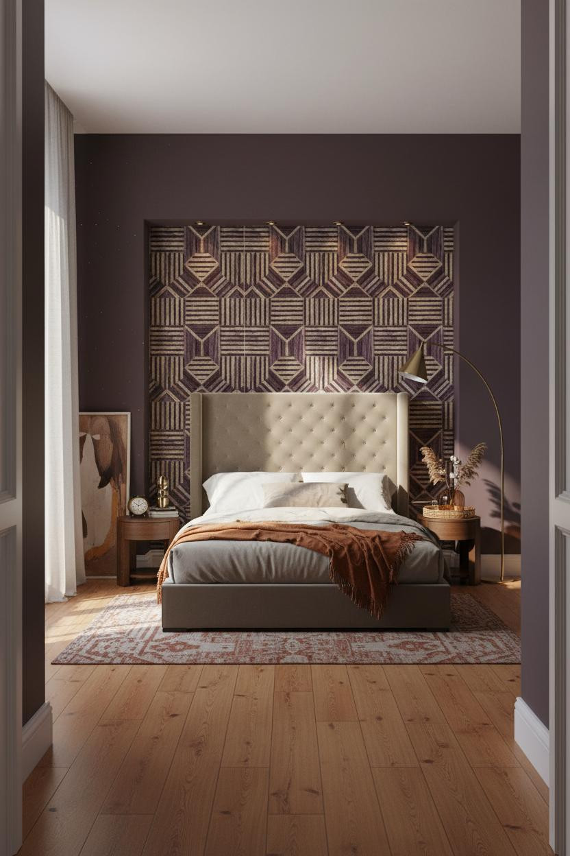 Moody Bedroom Dark Blue Portuguese Tile