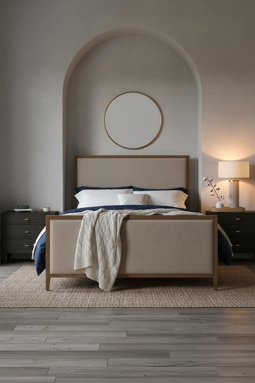 Moody Neutral Bedroom Coastal Modern