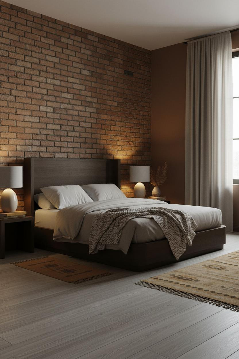 Moody Neutral Bedroom Dark Earthy