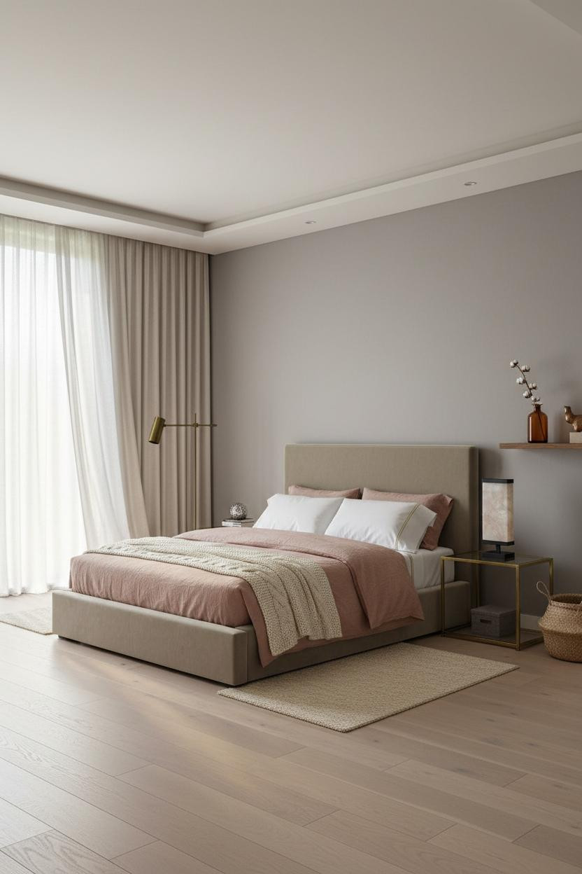 Moody Neutral Bedroom Natural Light