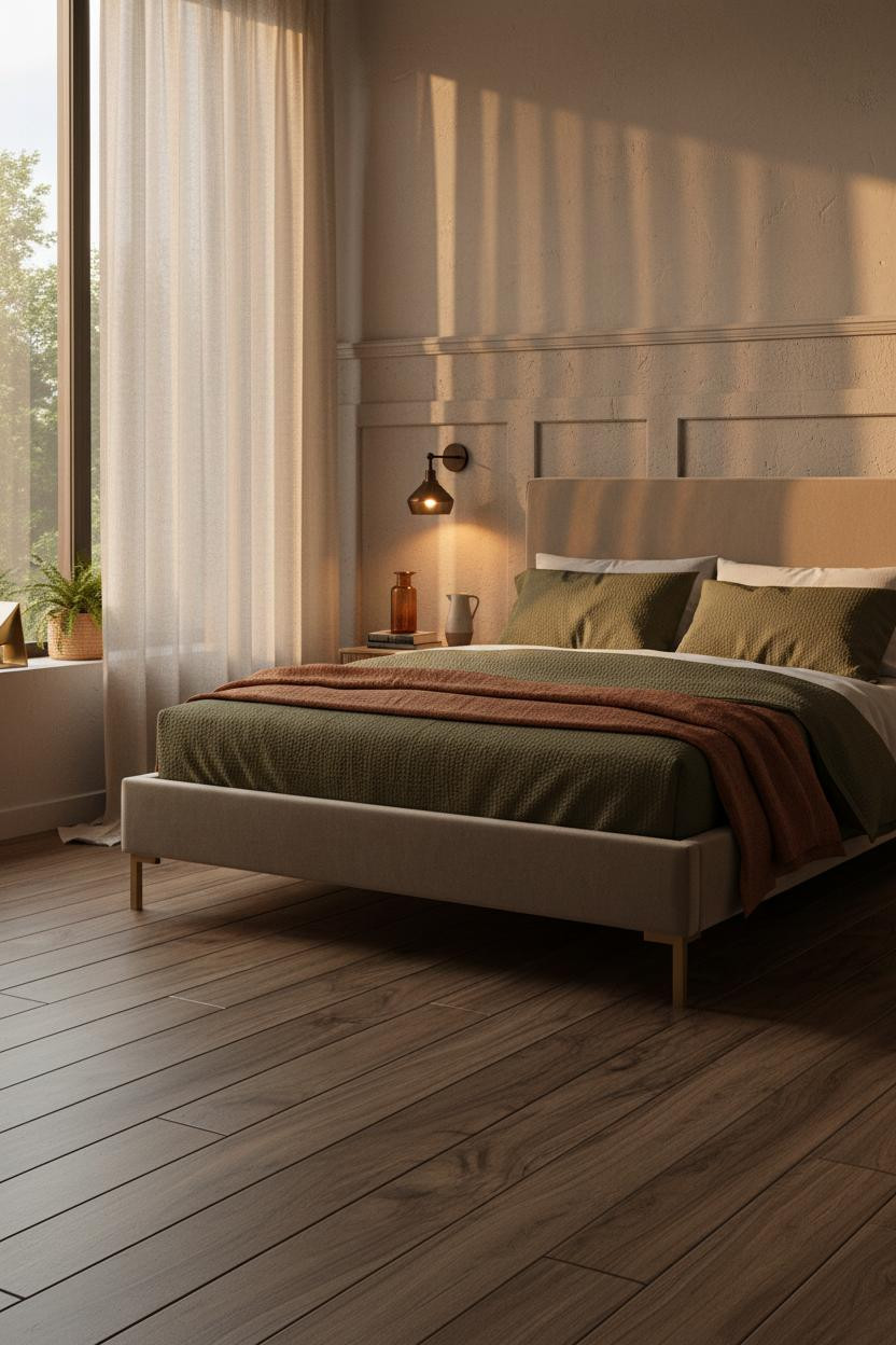 Moody Neutral Bedroom Design