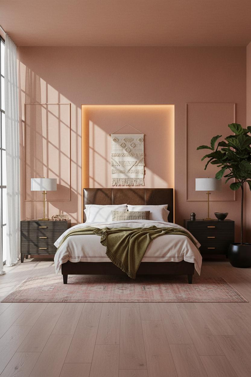Moody Pink Bedroom Dark Mauve Crittall
