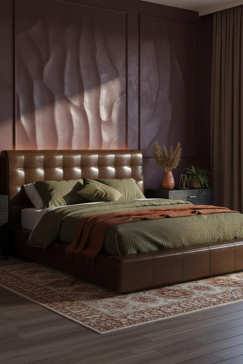 Moody Romantic Bedroom Burgundy Vintage
