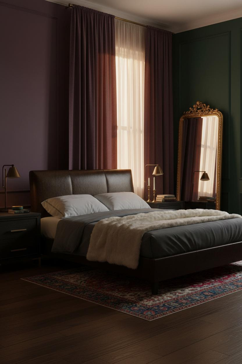 Moody Romantic Bedroom Dark Jewel Tones Velvet