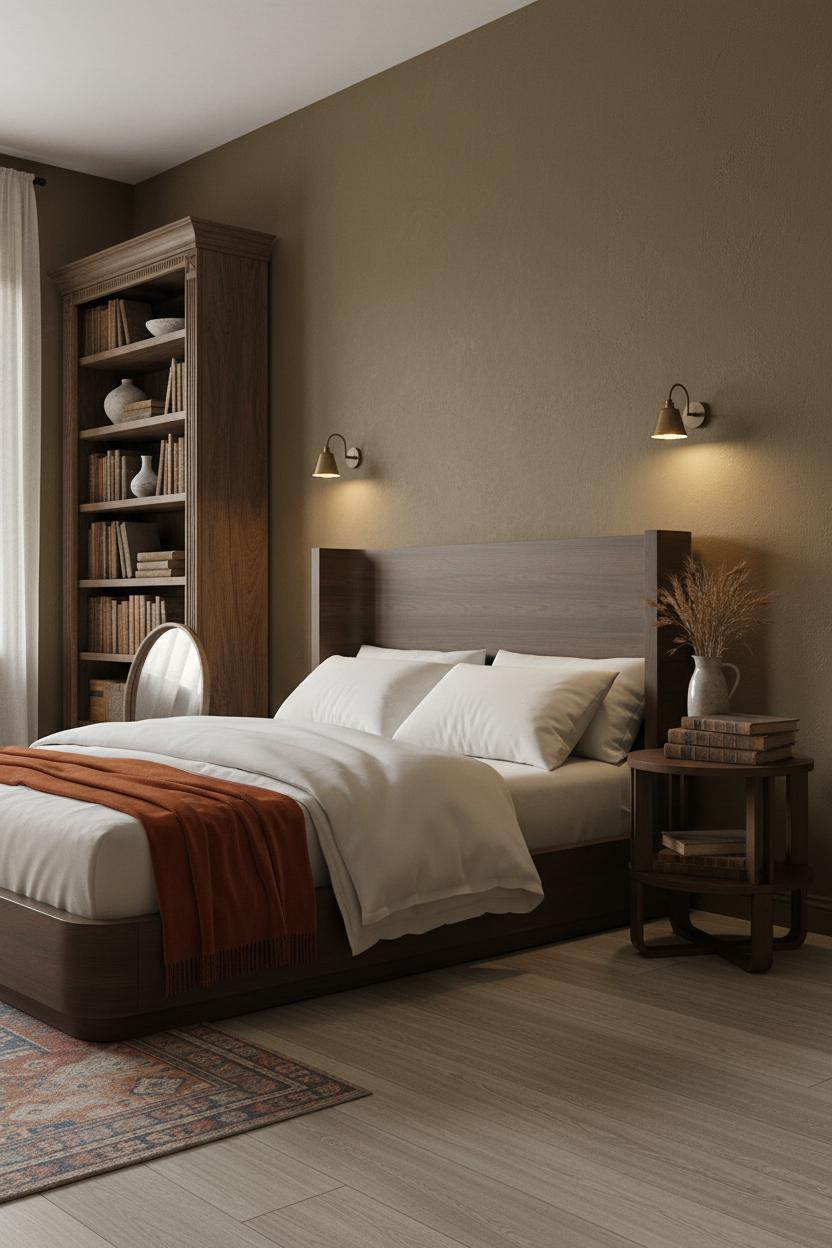Moody Vintage Bedroom Dark Academia Bookcase