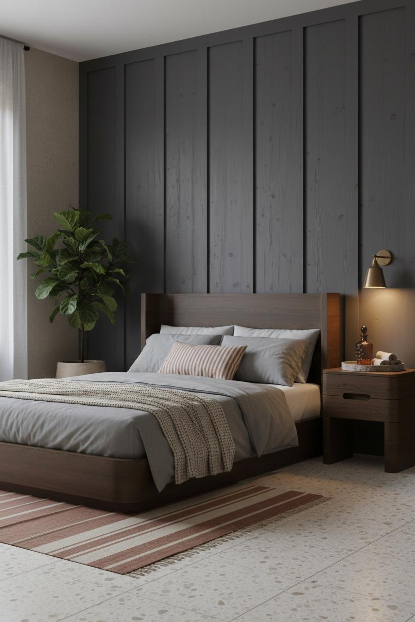 Moody Vintage Bedroom Dark Farmhouse Charcoal