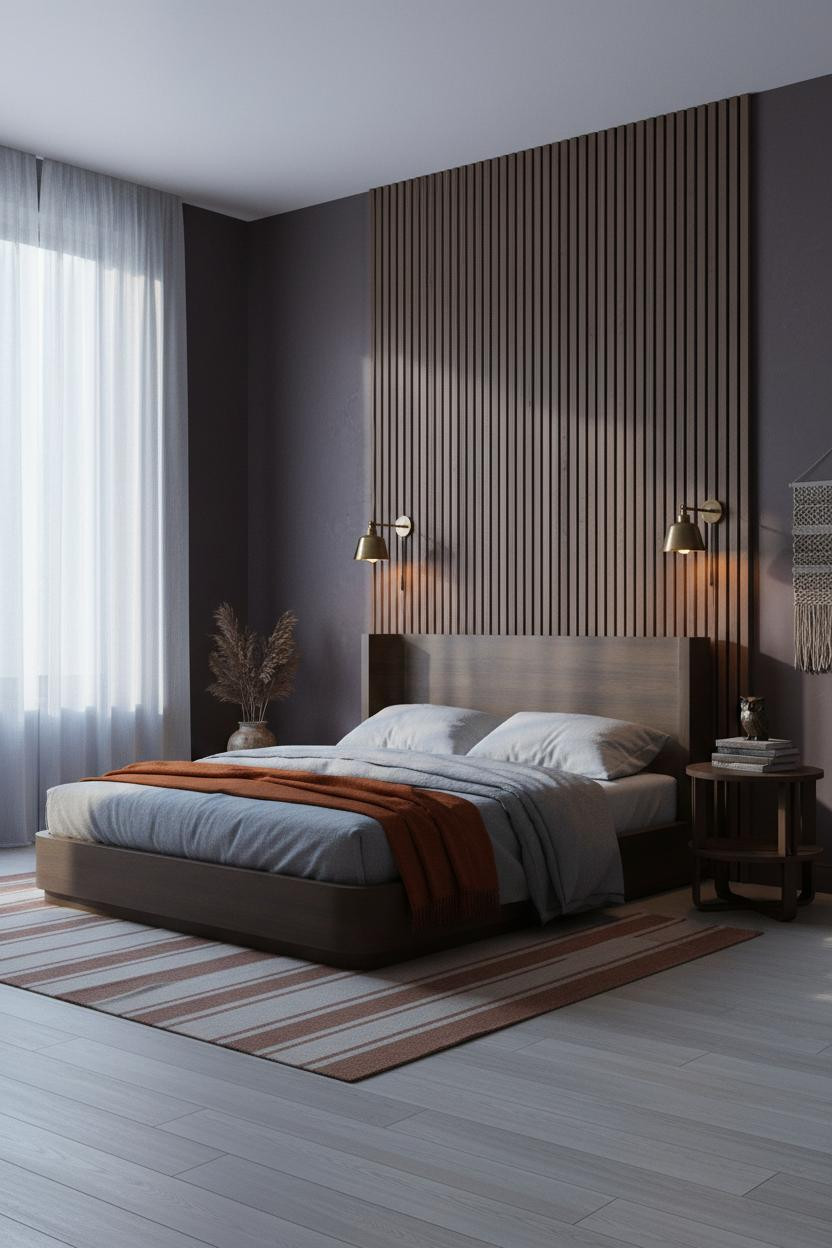 Moody Vintage Bedroom Dark Walnut Brass