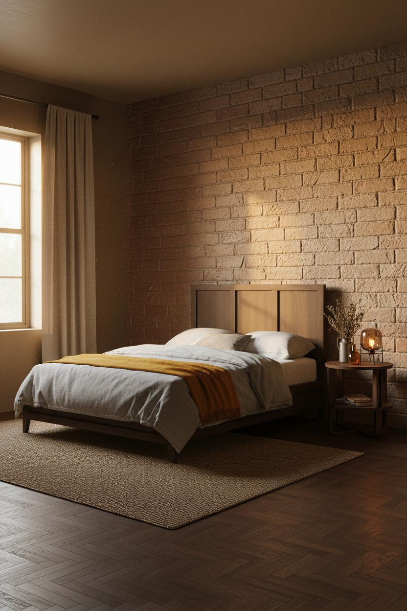 Moody Western Bedroom Adobe Iron Nightstand
