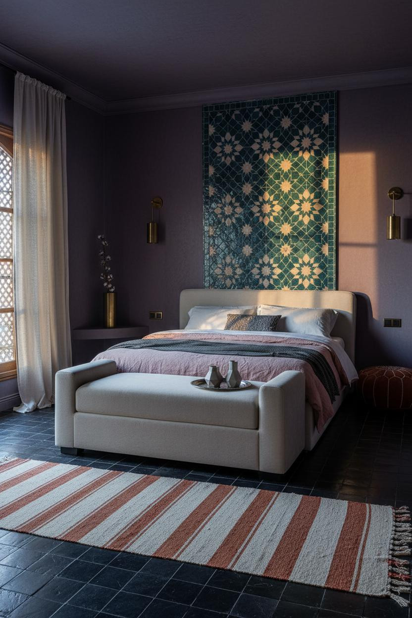 Moroccan Bedroom Zellige Mosaic Column