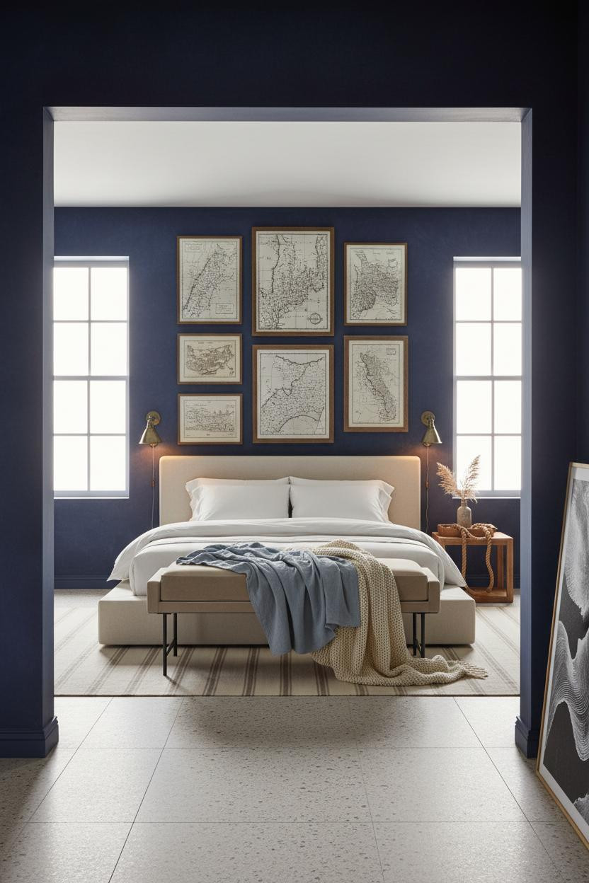 Nautical Bedroom Gallery Wall Coastal