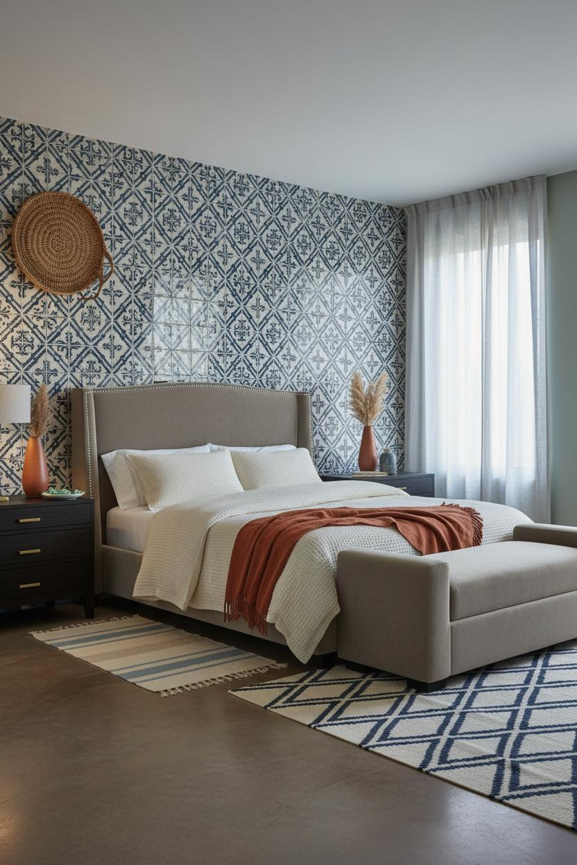 Nautical Bedroom Portuguese Tiles Coastal