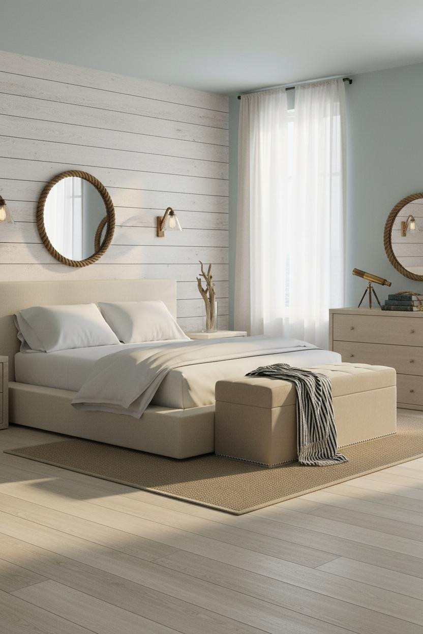 Nautical Bedroom Shiplap Coastal Modern