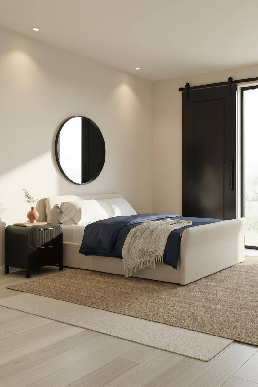 Neutral Black Bedroom Modern