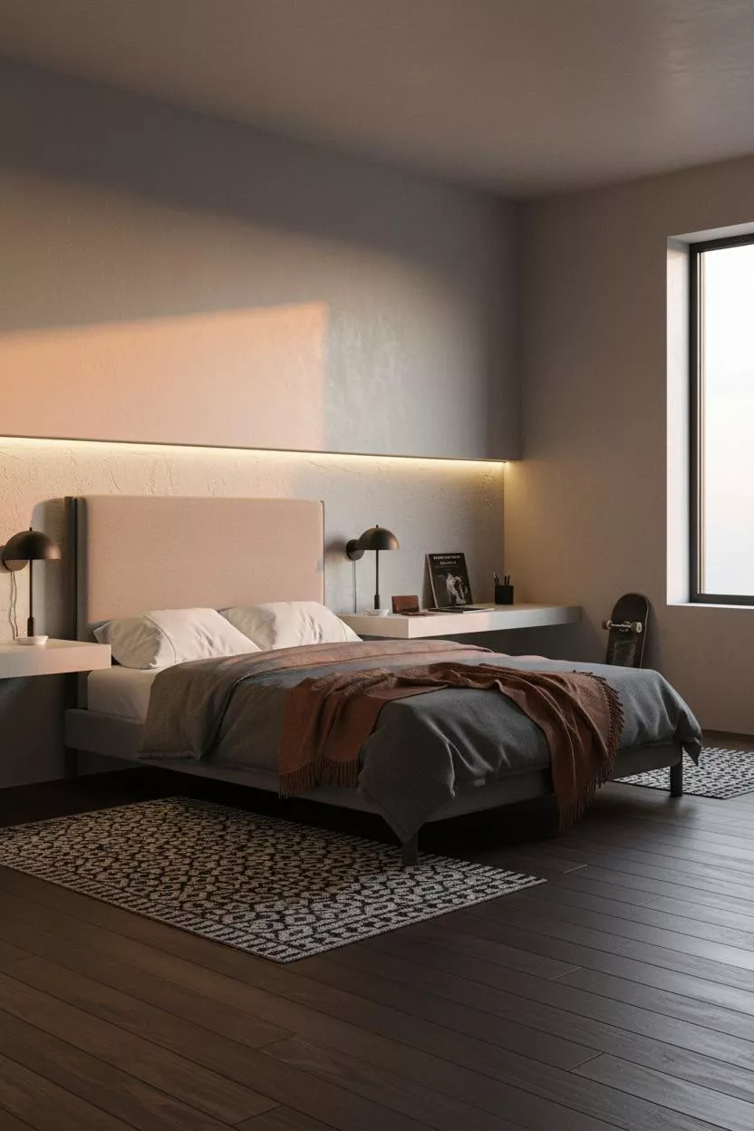 Older Teen Boy Bedroom Modern Design Desk Workspace