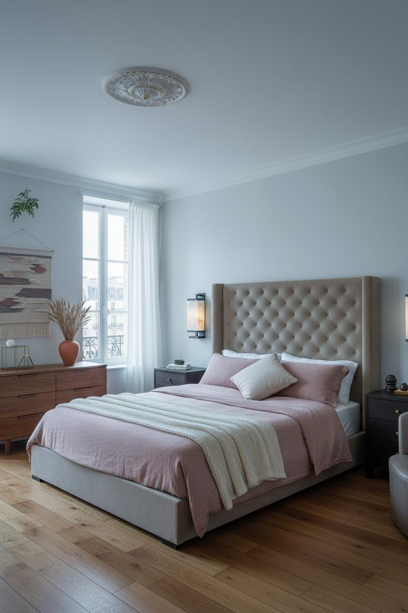 Parisian Chic Bedroom Ceiling Rose