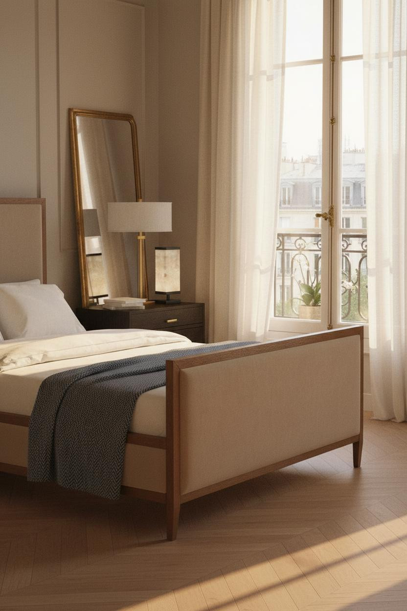 Parisian Chic Bedroom French Windows Brass