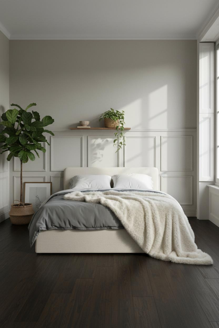 Parisian Chic Bedroom Wainscoting Sage