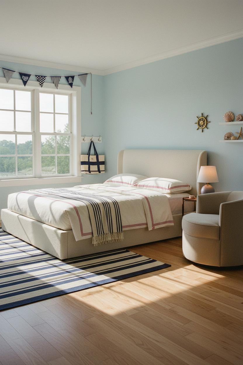 Preppy Coastal Bedroom Nautical Window