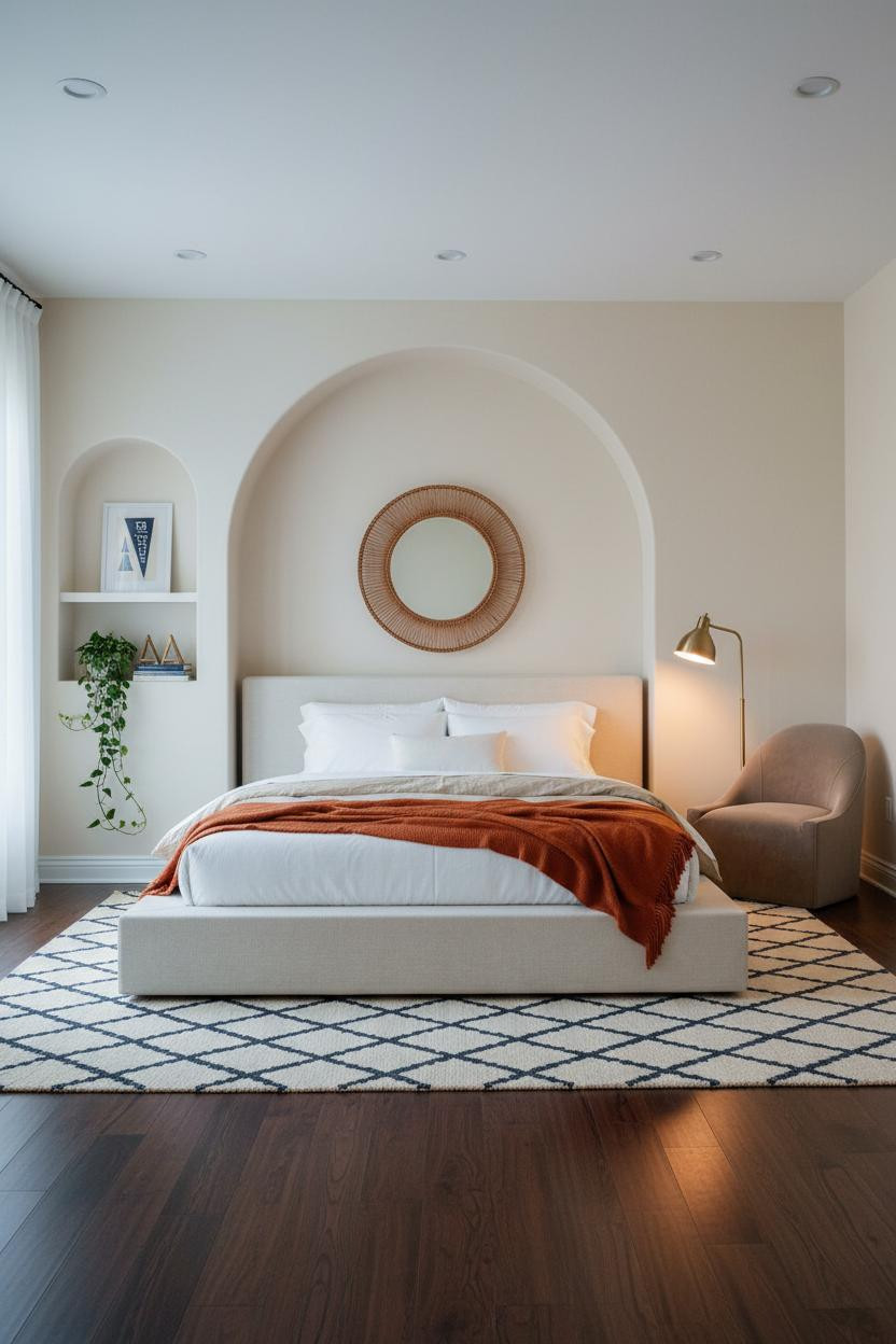 Preppy Coastal Teen Bedroom Arched Niche