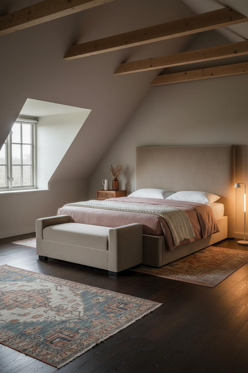 Primary Bedroom Attic Dormer Wood Beams