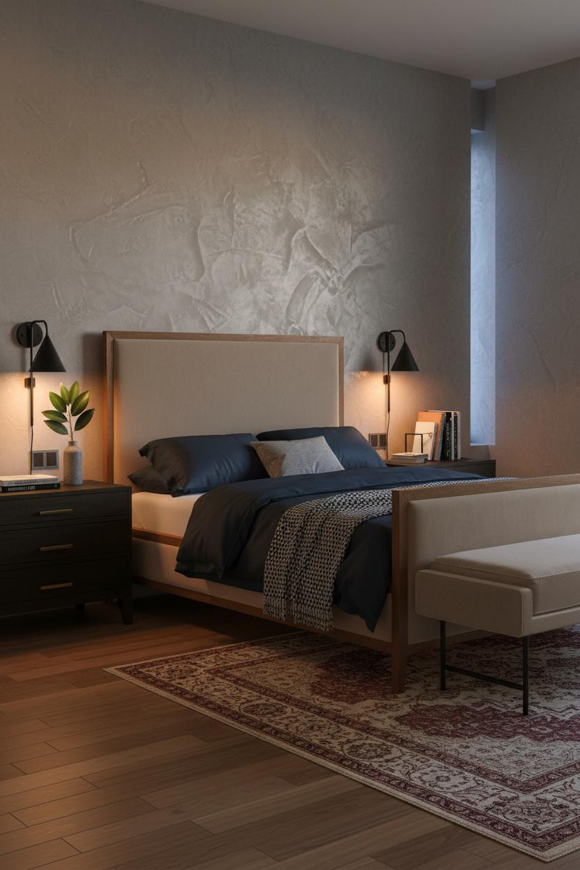 Primary Bedroom Attic Textured Plaster Luxury