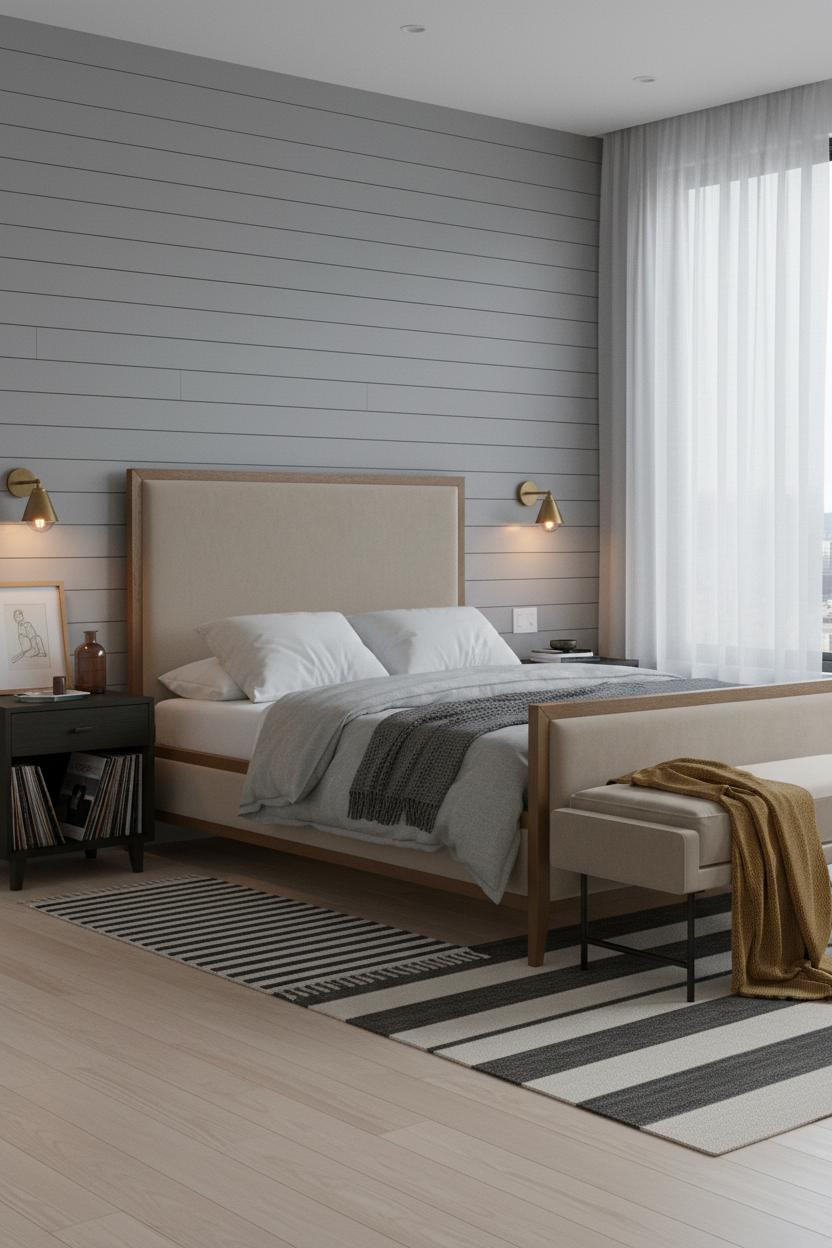 Simple Bedroom Couples Shiplap Design