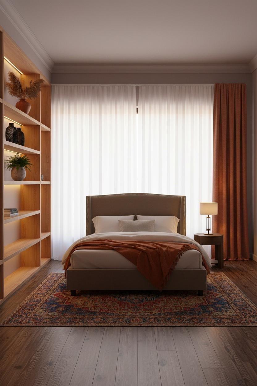 Single Bed Boho Design Shelving