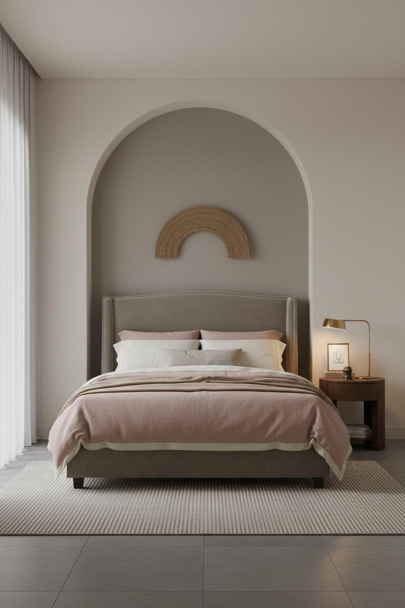 Single Bed Design Arched Niche Modern