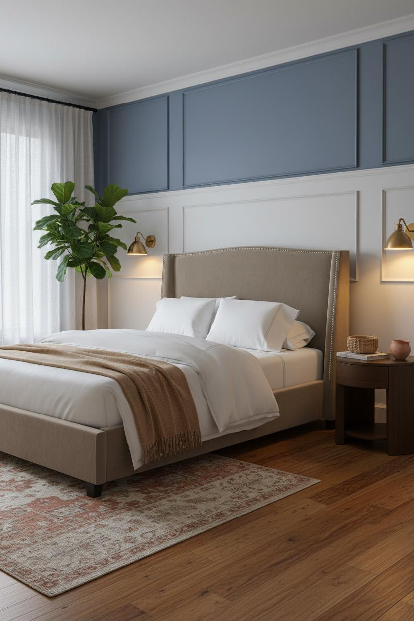 Single Bed Design Scandi Wainscoting Small Room