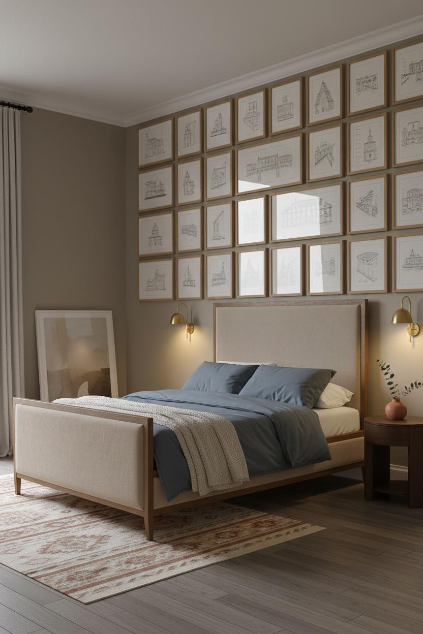 Single Bed Gallery Wall Bedroom