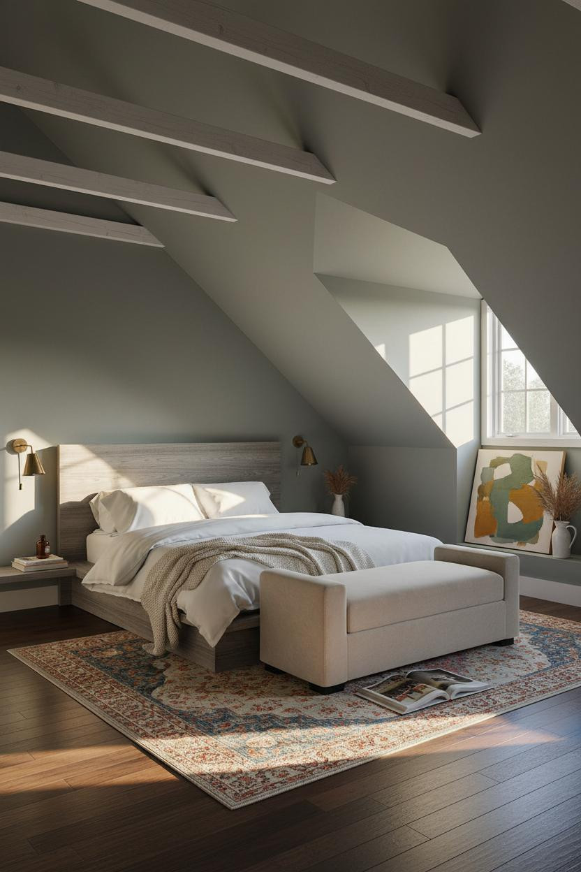 Slanted Ceiling Bedroom Angled Attic Design