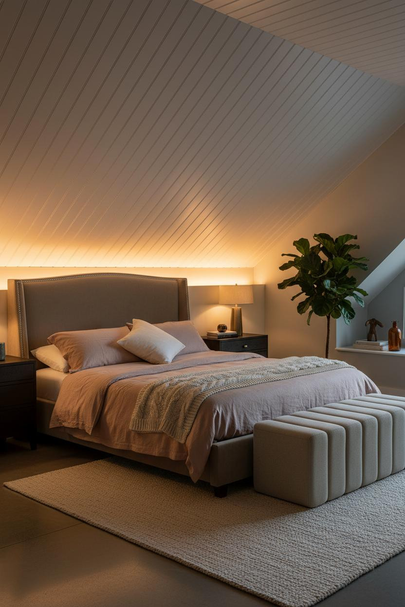Slanted Ceiling Bedroom Board Batten Attic