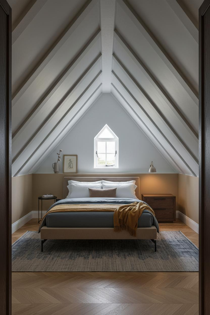 Small Attic Bedroom Low Ceiling Design