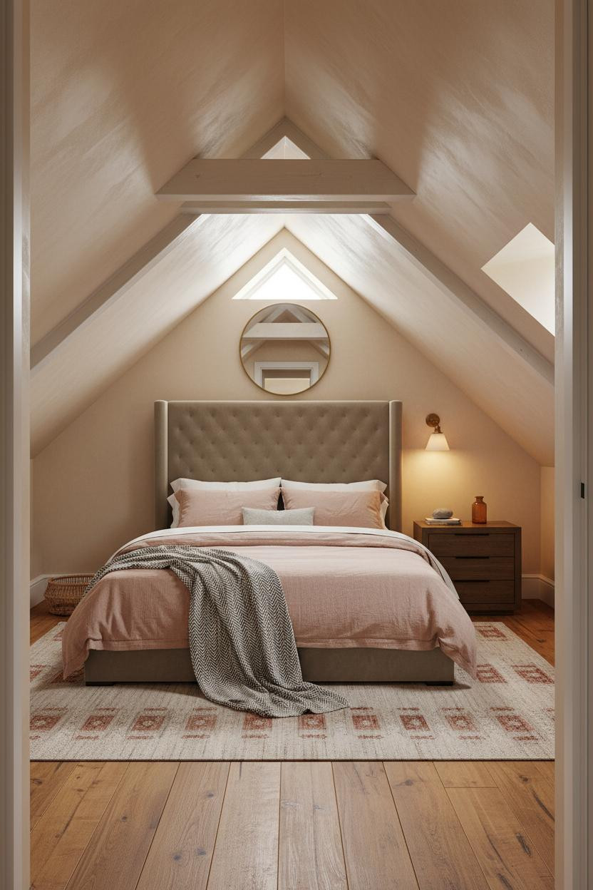 Small Attic Bedroom Sloped Ceiling Design
