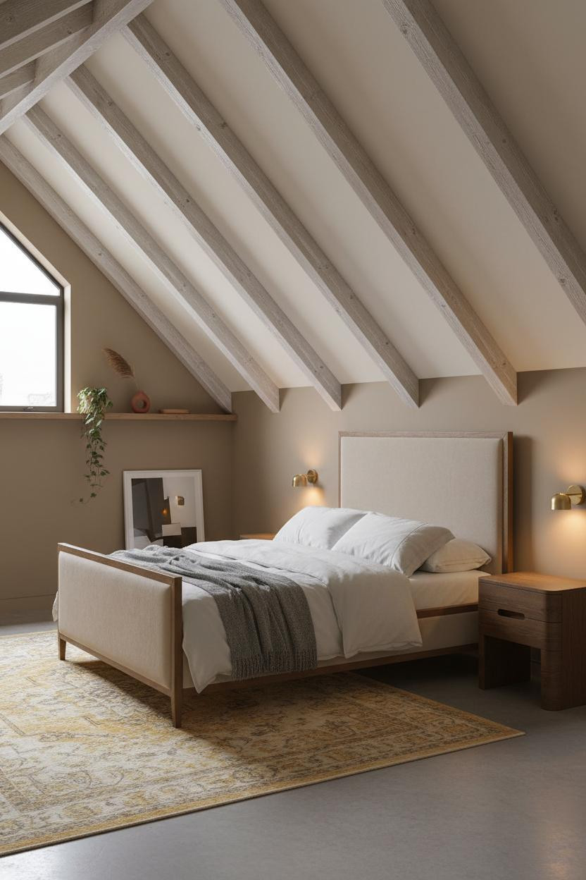 Small Attic Bedroom Sloped Ceiling Design