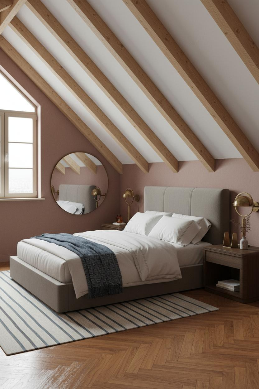 Small Attic Bedroom Sloped Walls Timber