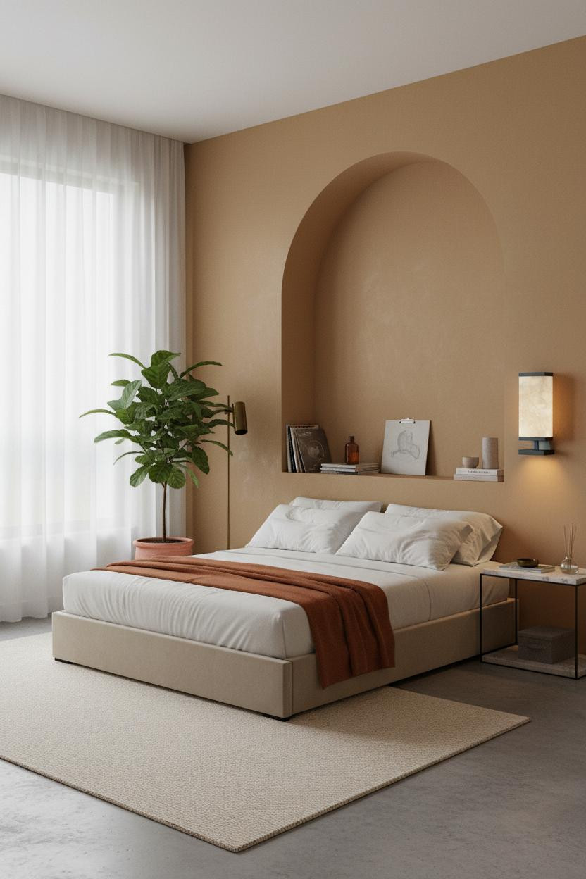 Small Bedroom Layout Boho Niche Design