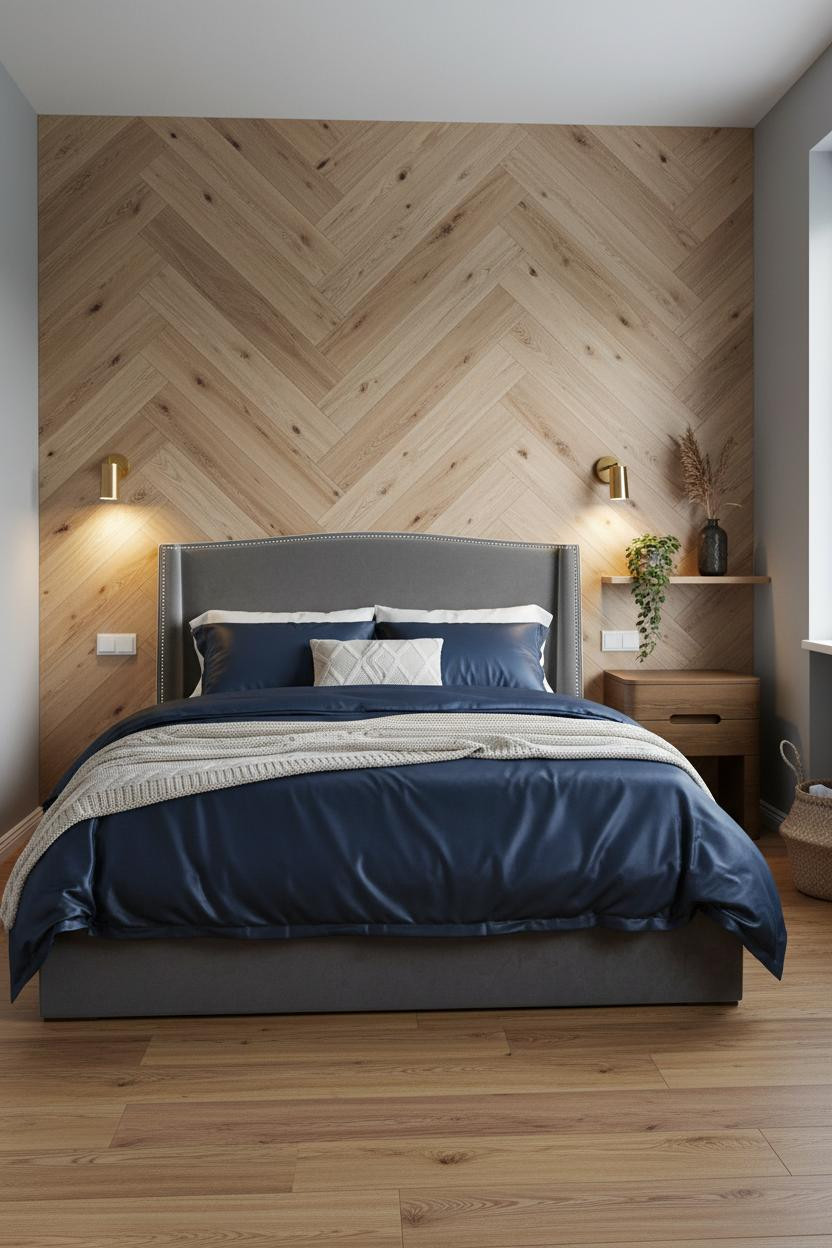 Small Bedroom Layout Storage Bed Herringbone