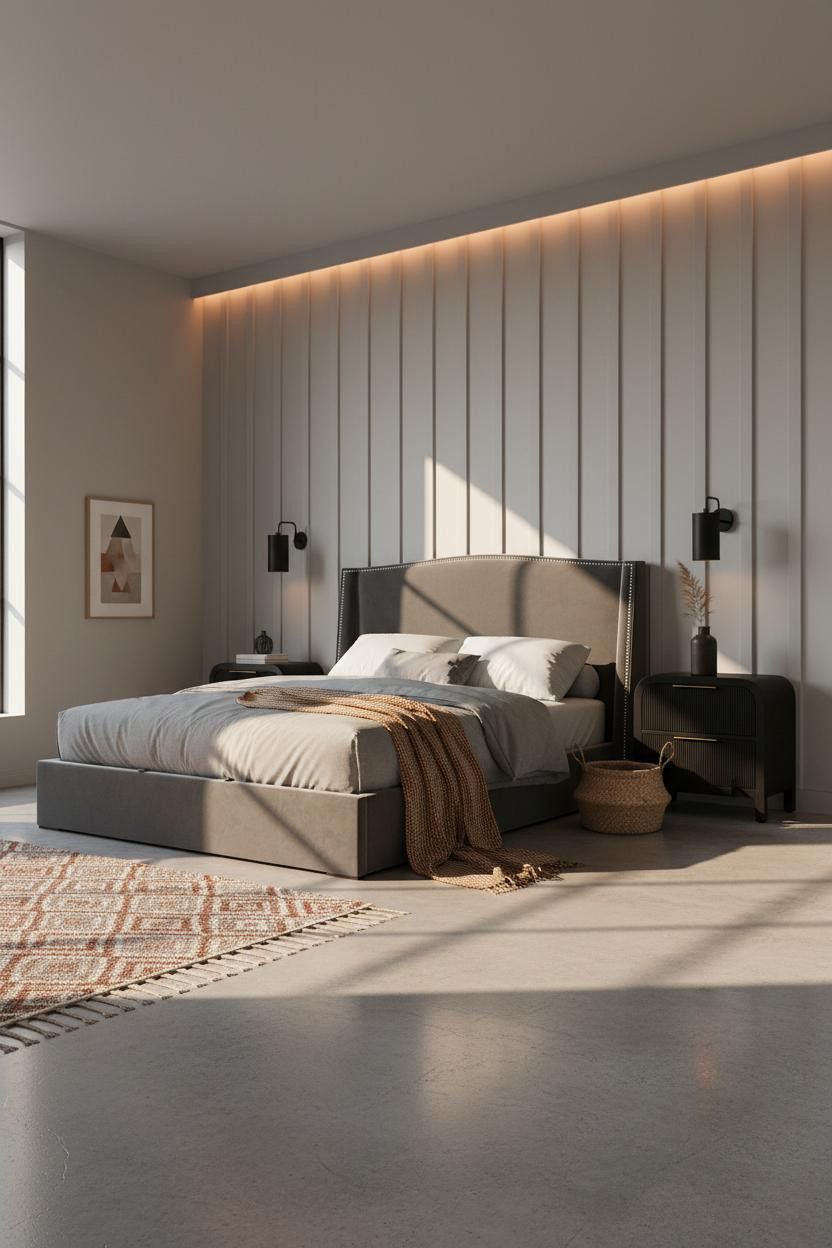 Small Bedroom Layout Storage Bed Industrial