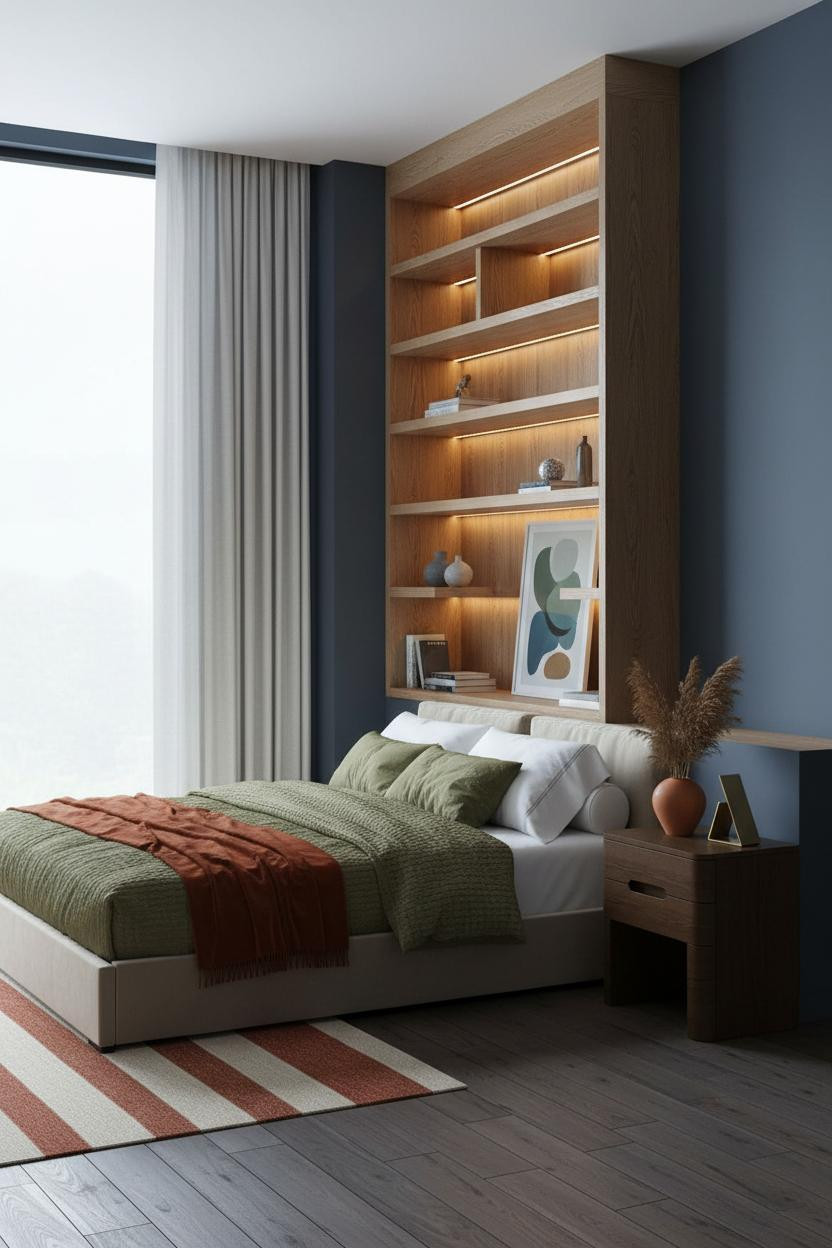 Small Bedroom Layout Vertical Storage Design