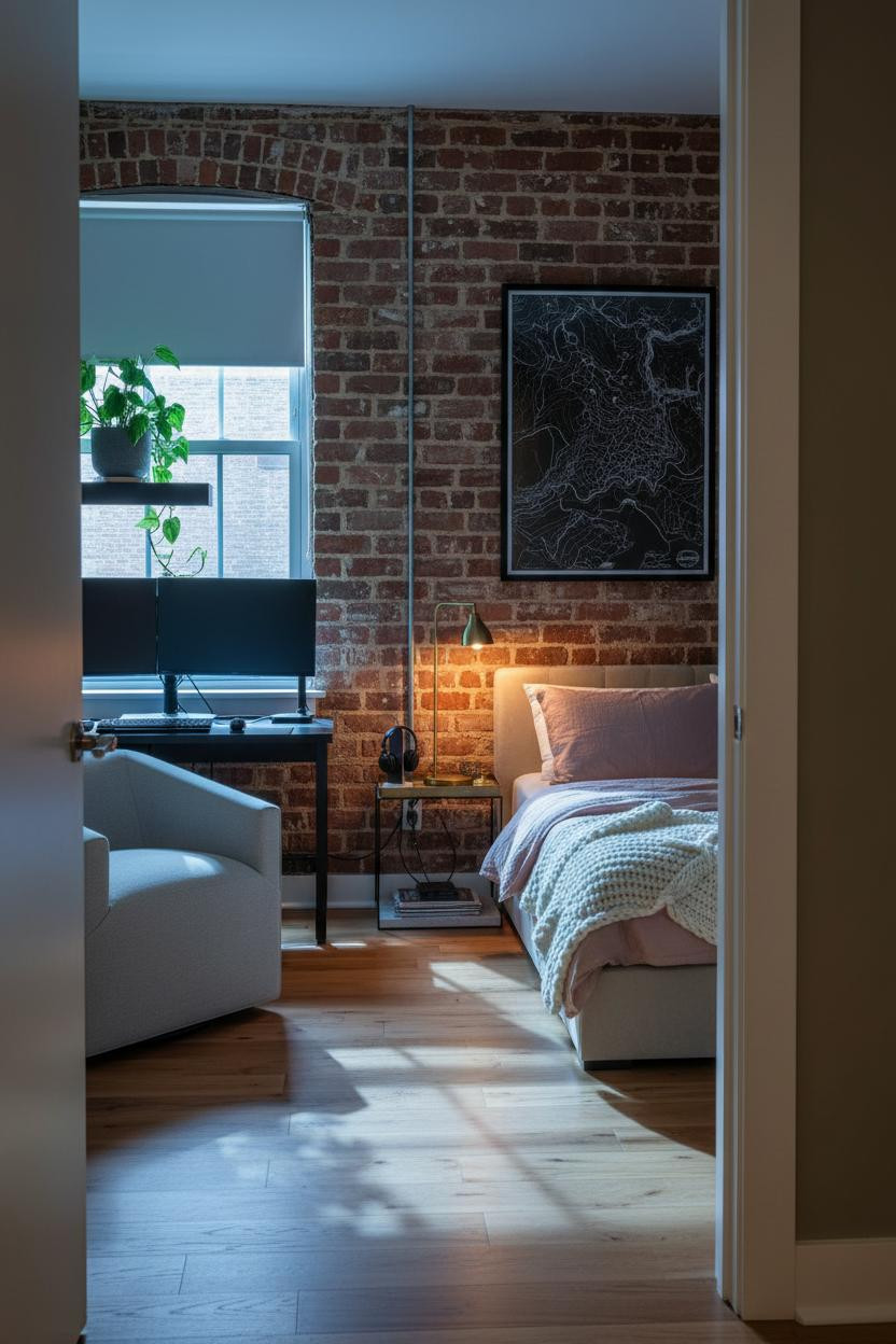 Small Gaming Bedroom Retro Modern Desk