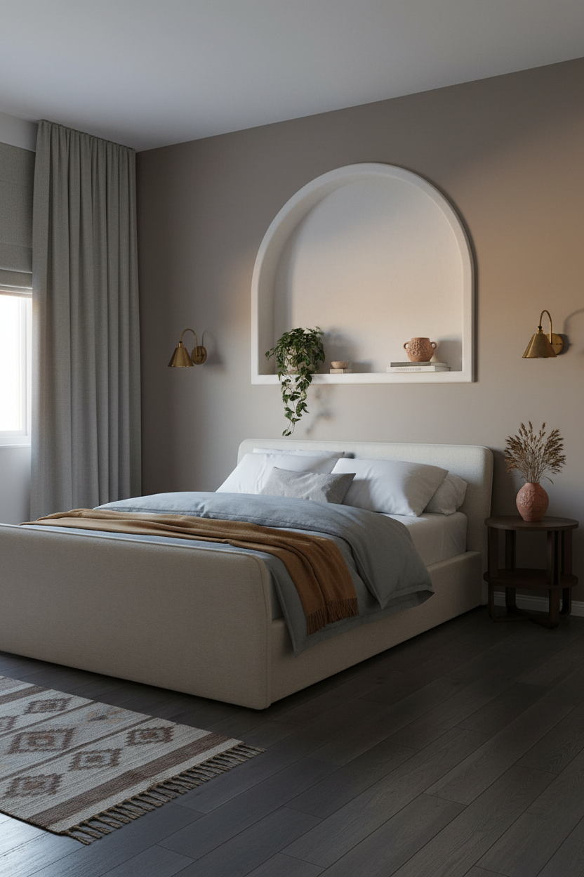 Small Guest Bedroom Daybed Niche Sconce