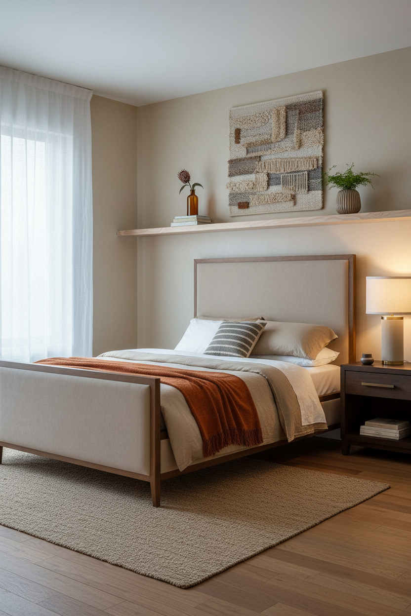 Small Guest Bedroom Daybed Shelf Minimal
