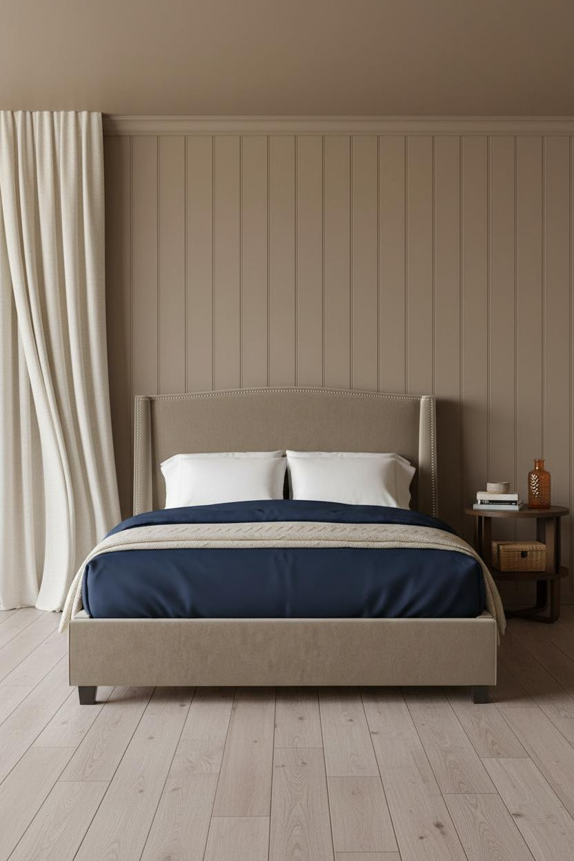 Small Moody Bedroom Board Batten Dark