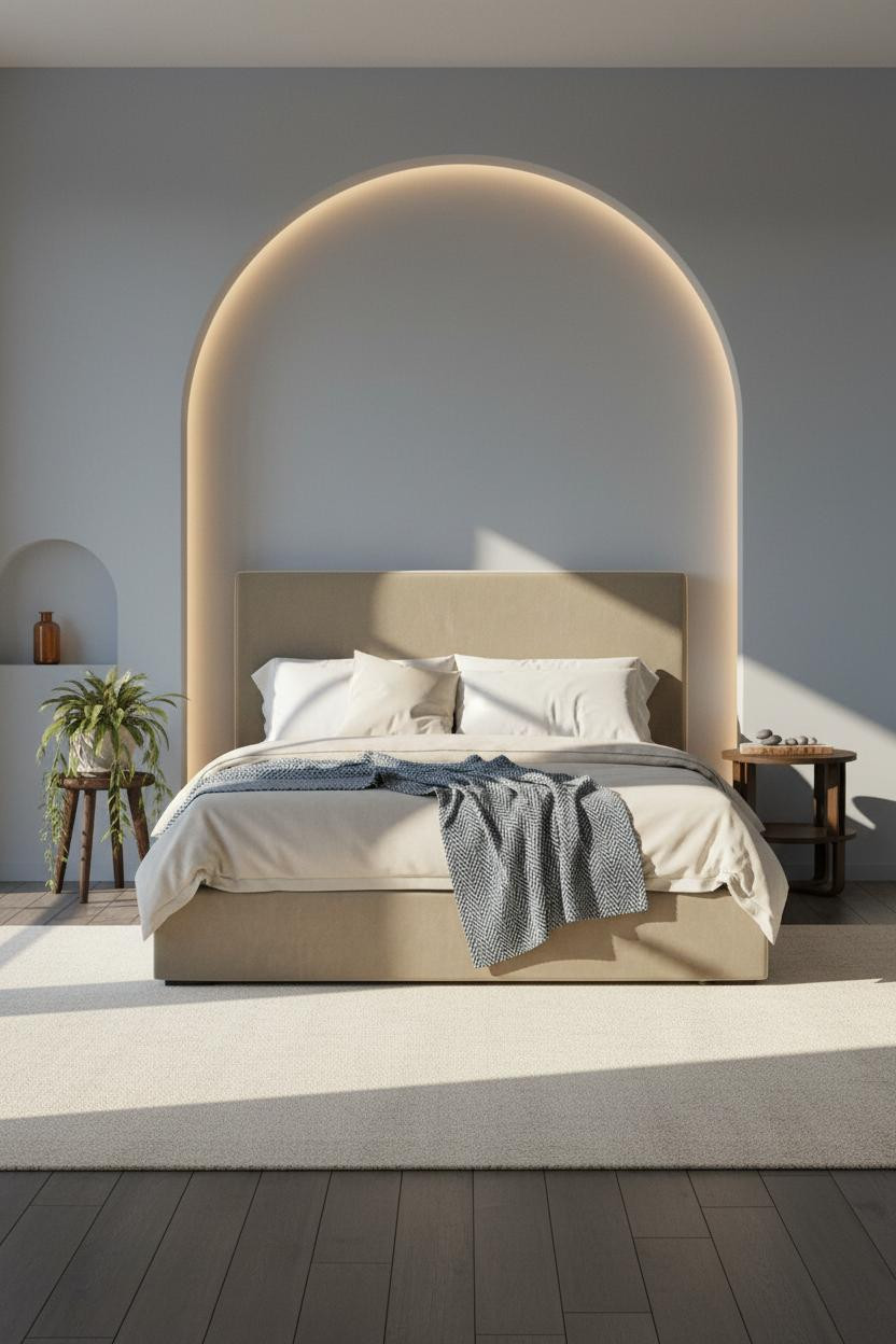 Stockholm Bedroom Arched Niche Scandinavian