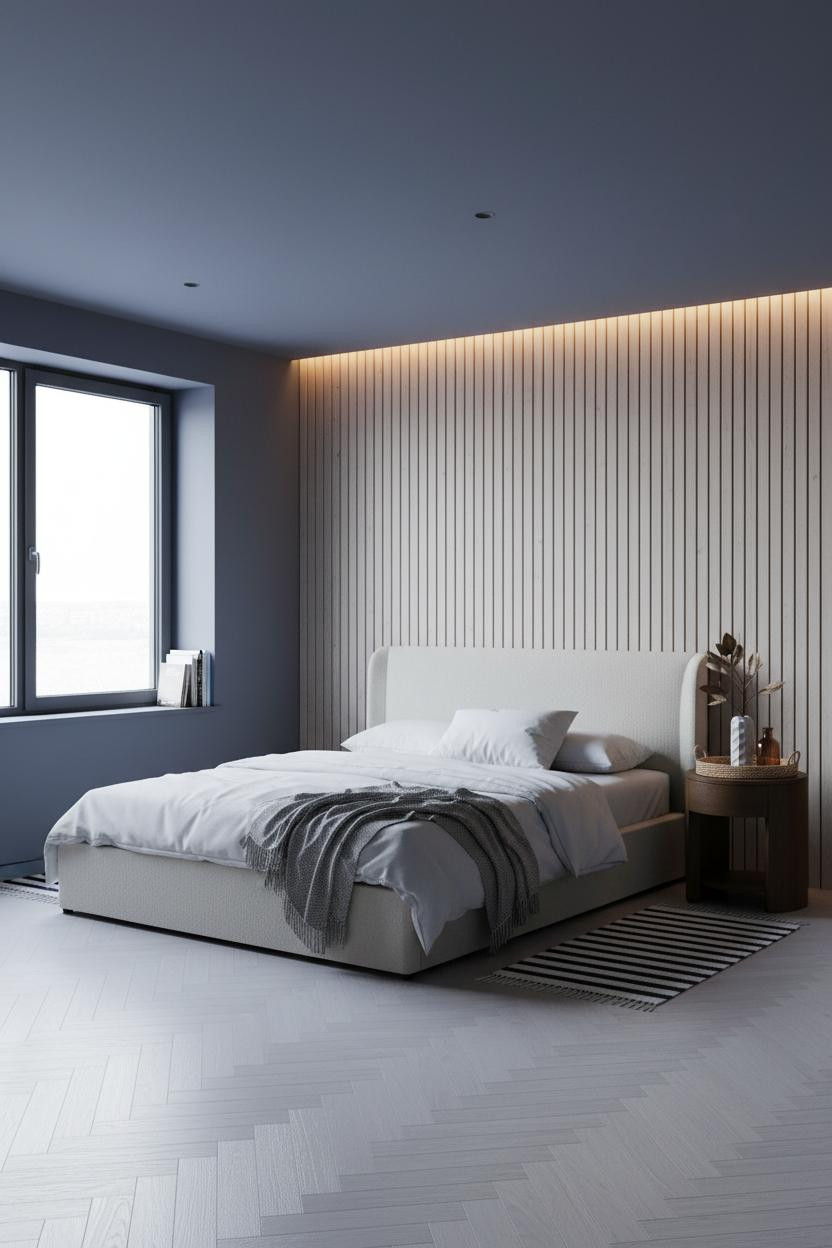 Stockholm Bedroom Scandinavian Slatted Wall