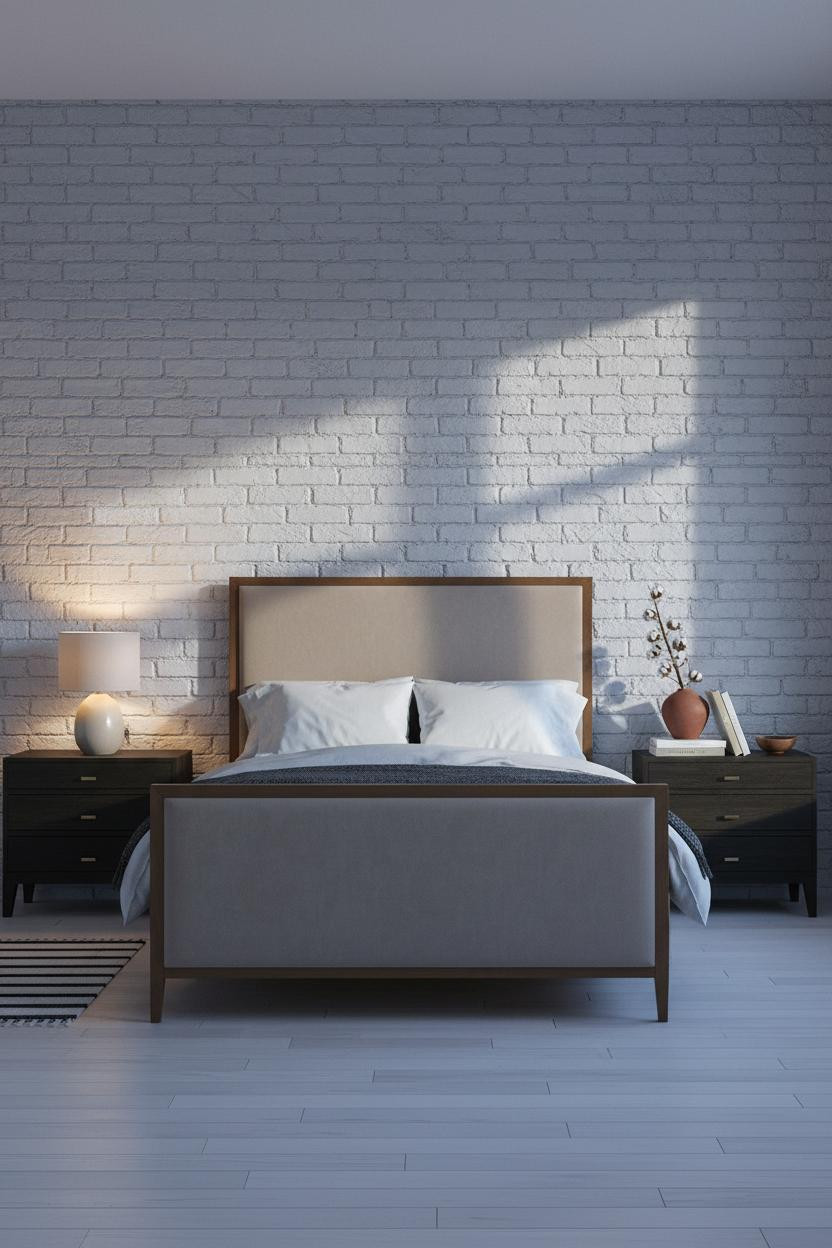 Stockholm Bedroom Whitewashed Brick Nordic