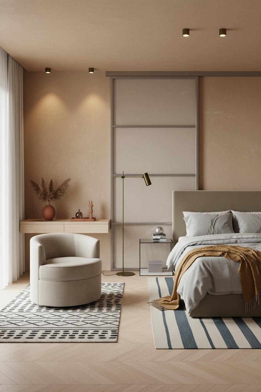 Studio Apartment 500 Sq Ft Glass Partition Layout