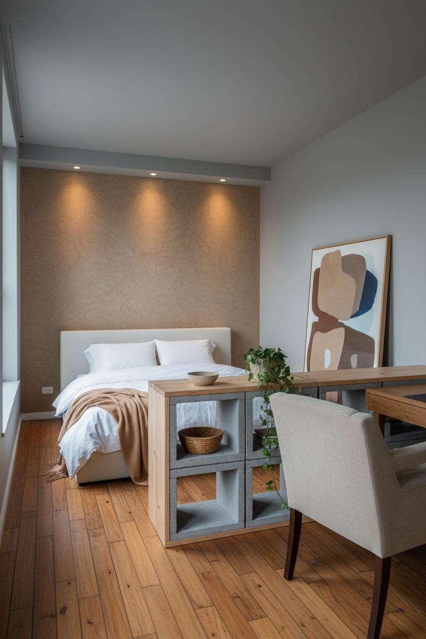 Studio Apartment 500 Sq Ft Zoned Layout