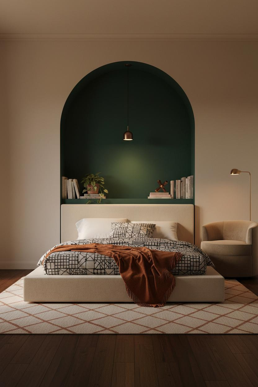 Teen Bedroom Forest Green Alcove Aesthetic